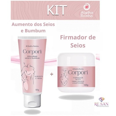 Kit Creme Firmador para Seios + Creme p/ Aumentar os Seios e Bumbum Abelha Rainha em Oferta na Shopee