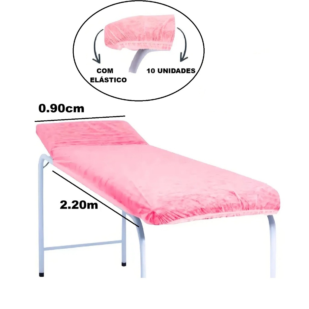 Lençol Descartável Rosa Tnt Com Elástico 2.20 x 0.90 10 Unidades em Oferta na Shopee