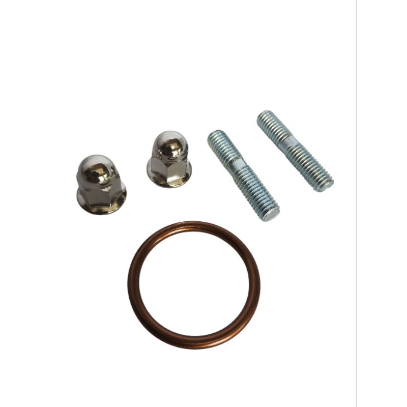 kit Parafuso Prisioneiro escape +Porca Cega+Anel Vedacao Moto Honda Titan 150 160 8MM x 40