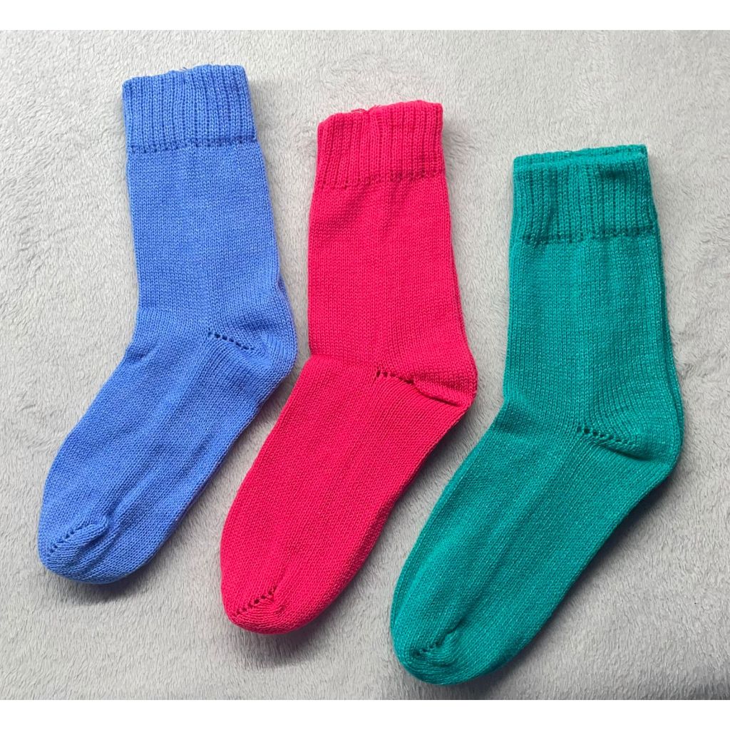 Meia de Lã Artesanal Unissex Feita à Mão Quentinha para o Inverno Meia de Lã Feminina/Masculina