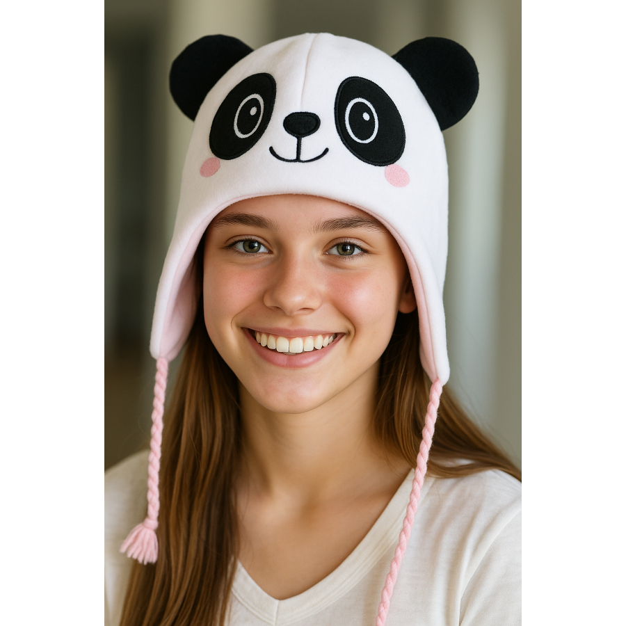 Gorro Panda tamanhos do bebê ao Adulto Touca de Frio Infantil Escolar