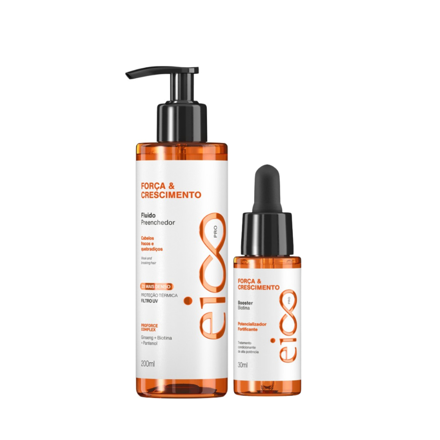 Fluído Preenchedor Anti Quebra Força e Crescimento Reparação Pós Química 200ml Ampola Booster 30ml - Beauty