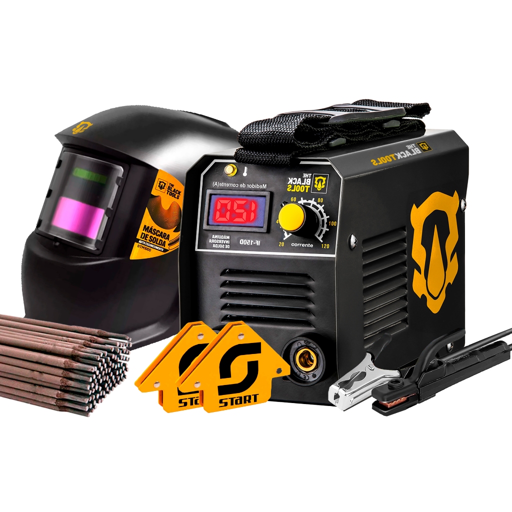Maquina Inversora Solda Digital 120a 220v Mma The Black Tools + Acessórios em Oferta na Shopee