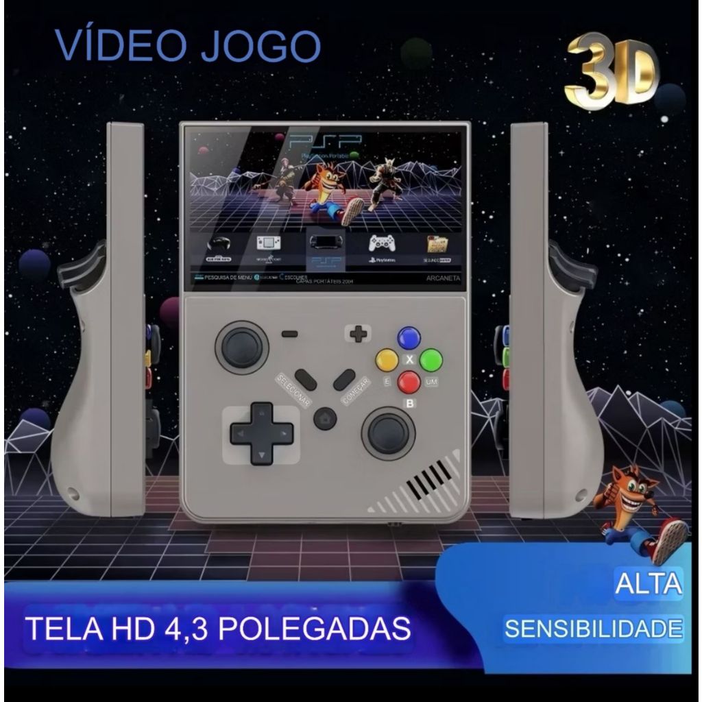 Jogo Nintendo Video Game Console De Jogos Portátil M18 Clássico retro 4.3 Polegadas GBA 256G Dispositivo +50000 jogos