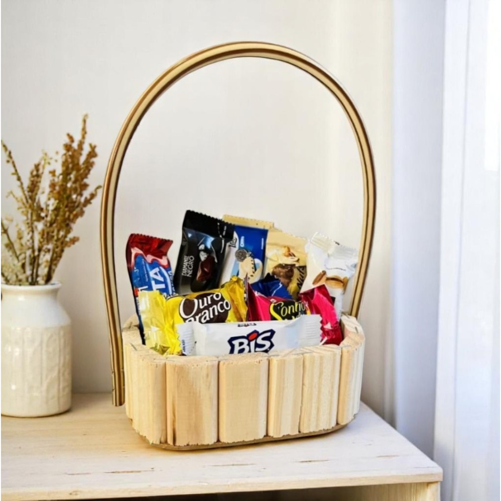 Kit 20 Cestas oval 15cm Fraldeira Madeira Decoração