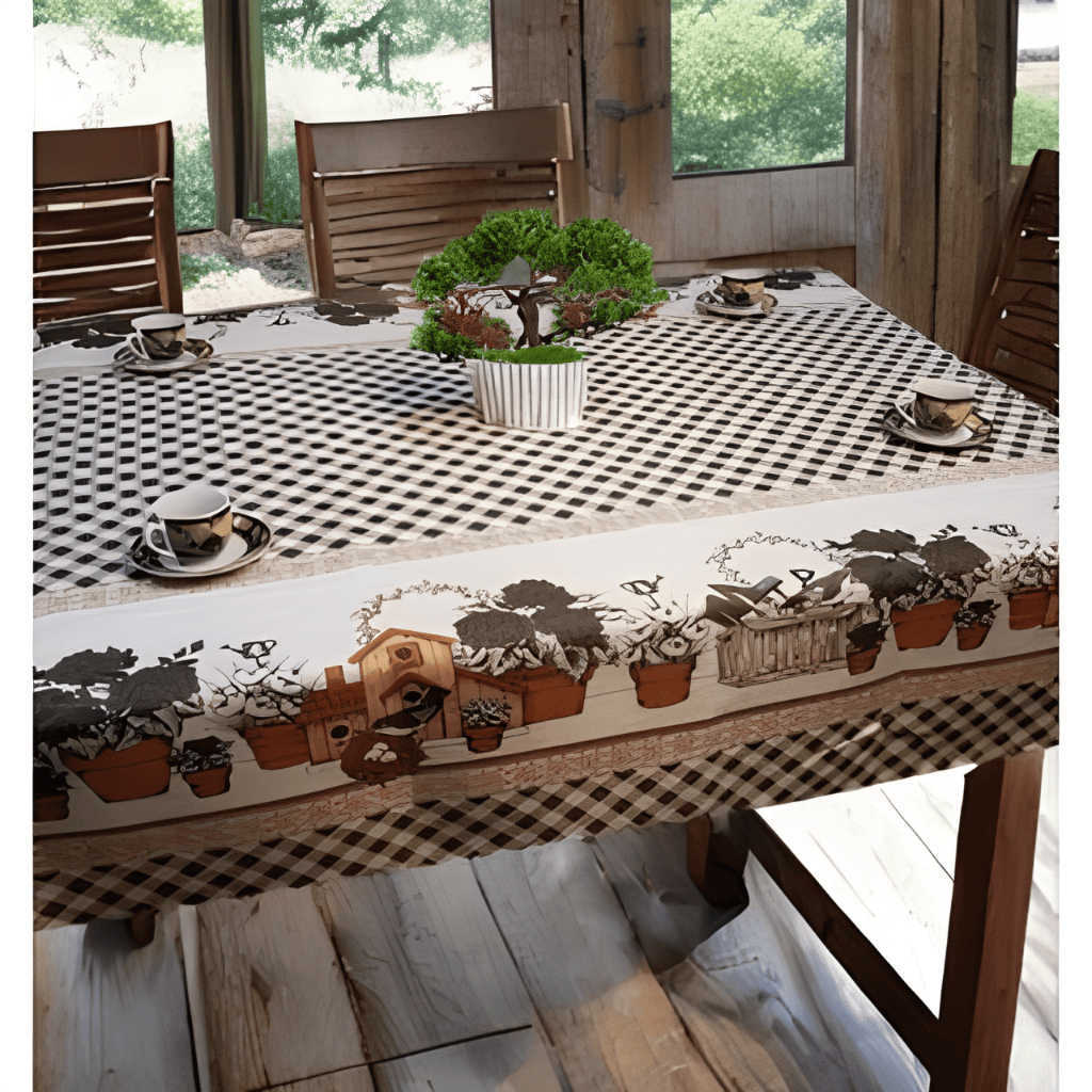 Toalha de Mesa Estampada Fazendinha - Vários Tamanhos em Oferta na Shopee