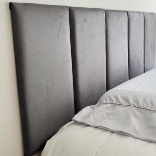 Cabeceira Modular Estofada em Tecido Suede com Fita Autocolante 40x20cm Solteiro Casal Queen King em Oferta na Shopee