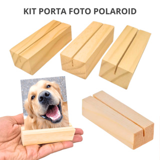 Kit 10 / 15 / 20 / 30  Suportes Porta Retrato Foto Polaroid Madeira Pinus Decoração Presente em Oferta na Shopee