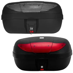 Baú Bauleto Maleiro Moto Pro Tork 45 Litros Para 2 Capacetes Smart Box 2 Lente Fumê ou Vermelho