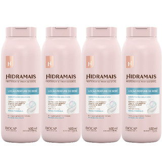 Kit 4 Creme Loção Hidratante Perfume de Bebê 500ml Hidramais