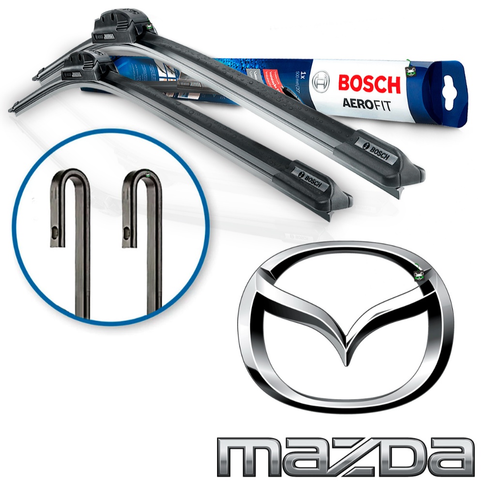 Par Palheta Limpador Parabrisa Bosch Aerofit Mazda Braço Gancho