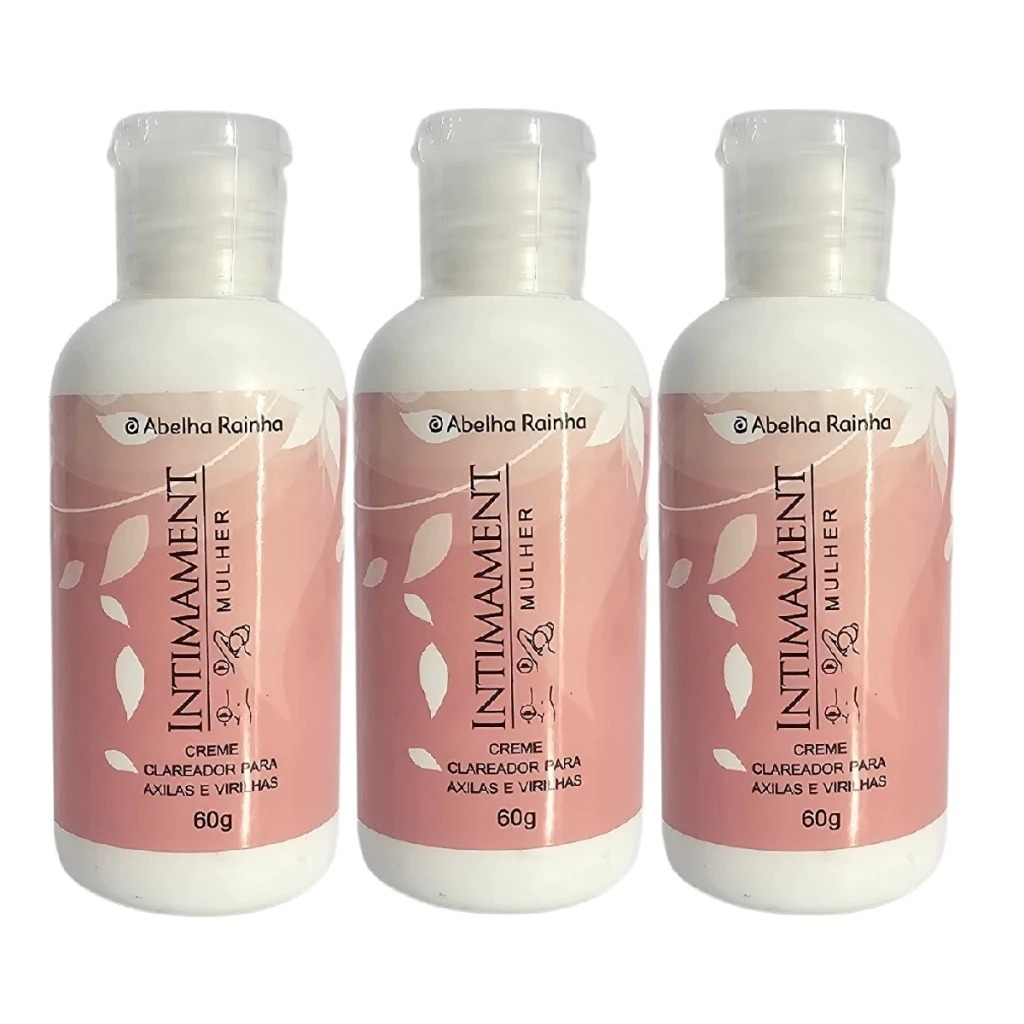 Kit 3 Clareador Axilas e Virilhas Intimament Mulher Abelha Rainha 30g Cada