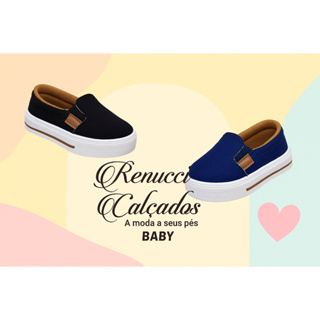 Tênis Slipe Baby  Sapatênis Lona infantil Sapatilha Calce Facil Confortável Leve Menino Moda Modinha em Oferta na Shopee