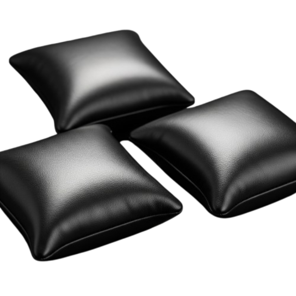 Kit 20 Mini Almofadas Almofadinhas de Couro 8x8 para Relogios, Pulseiras Coleção Luxo