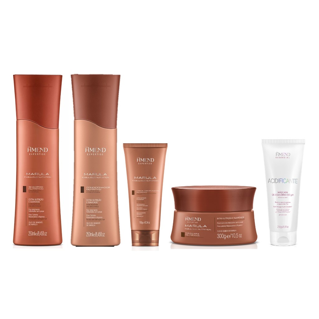 Amend KIT Marula Fabulous Nutrition Sh + Cond + Másc + Creme + Acidificante 250g