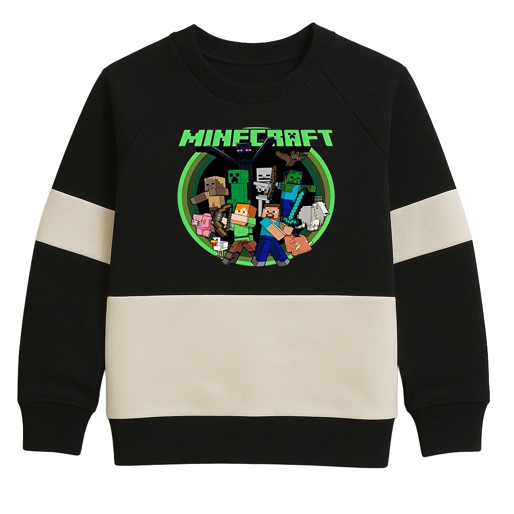 Moletom Infantil minecraft– Estampa Colorida, Unissex, Confortável