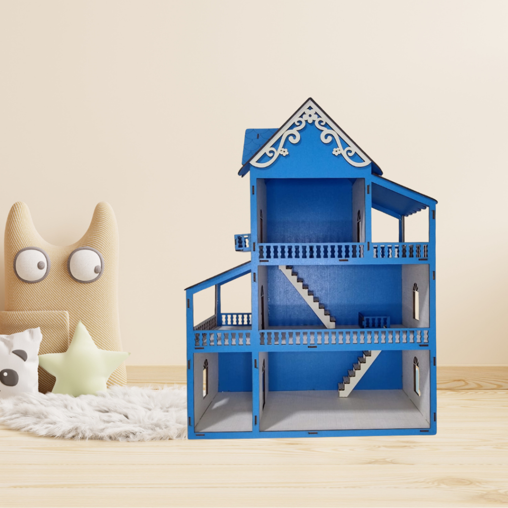Casinha Brinquedo MONTADA 60cm Kids Infantil mdf acabamento e pintura premium Azul
