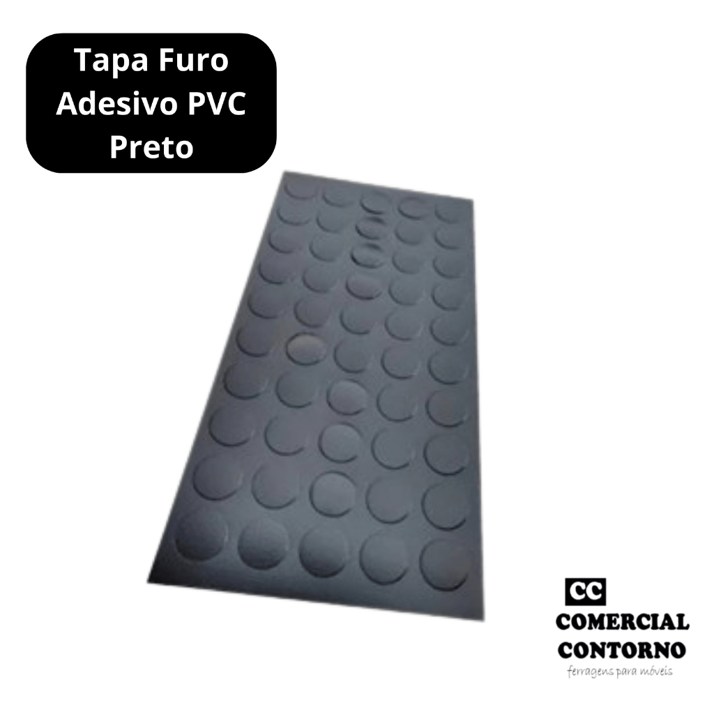 Tapa Furo Moveis Preto TX 13mm c/50un – Kit com 1, 2, 5 ou 10 Cartelas