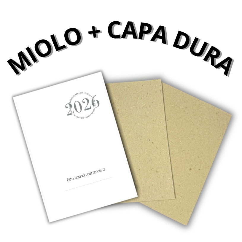 Miolo de Agenda 2026 - Impresso no A5 / Capa Dura + 354 Páginas / Embalagem Unitária em Oferta na Shopee
