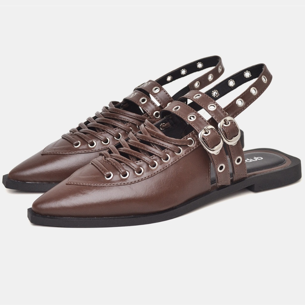 Sapatilha Bico Fino Feminina Marrom Original Dubuy Lara 1308DB em Oferta na Shopee