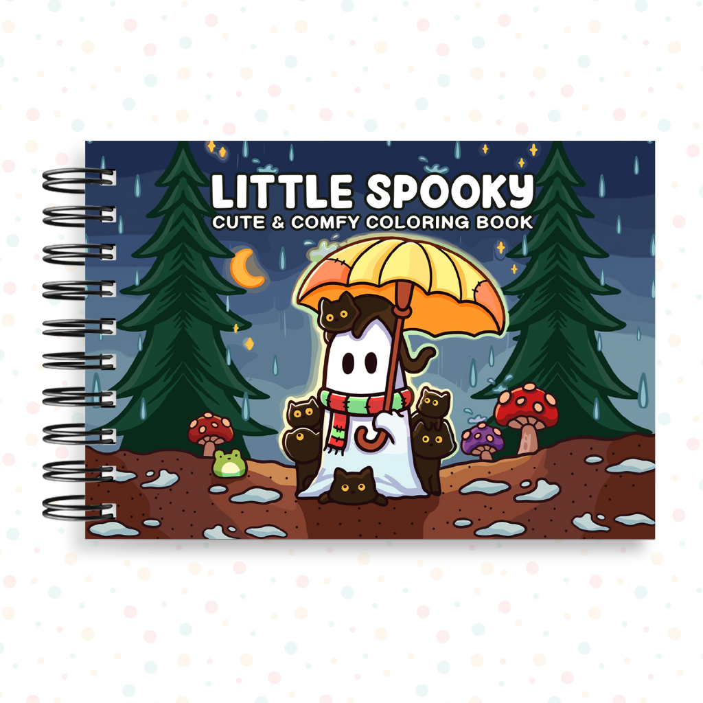 Livro de Colorir 180G Comfy Days Cozy Friends Little Spooky Capivara Little Girl Fuzzy Eras Pintura
