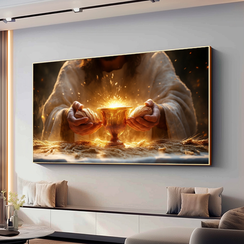 Quadro Decorativo Para Sala Com Moldura Jesus