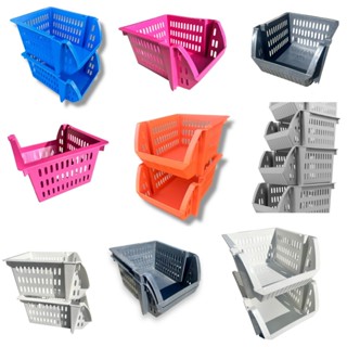 10 Caixa Bin Cesto Organizadora Mini  Plástica Empilhável Colorida em Oferta na Shopee