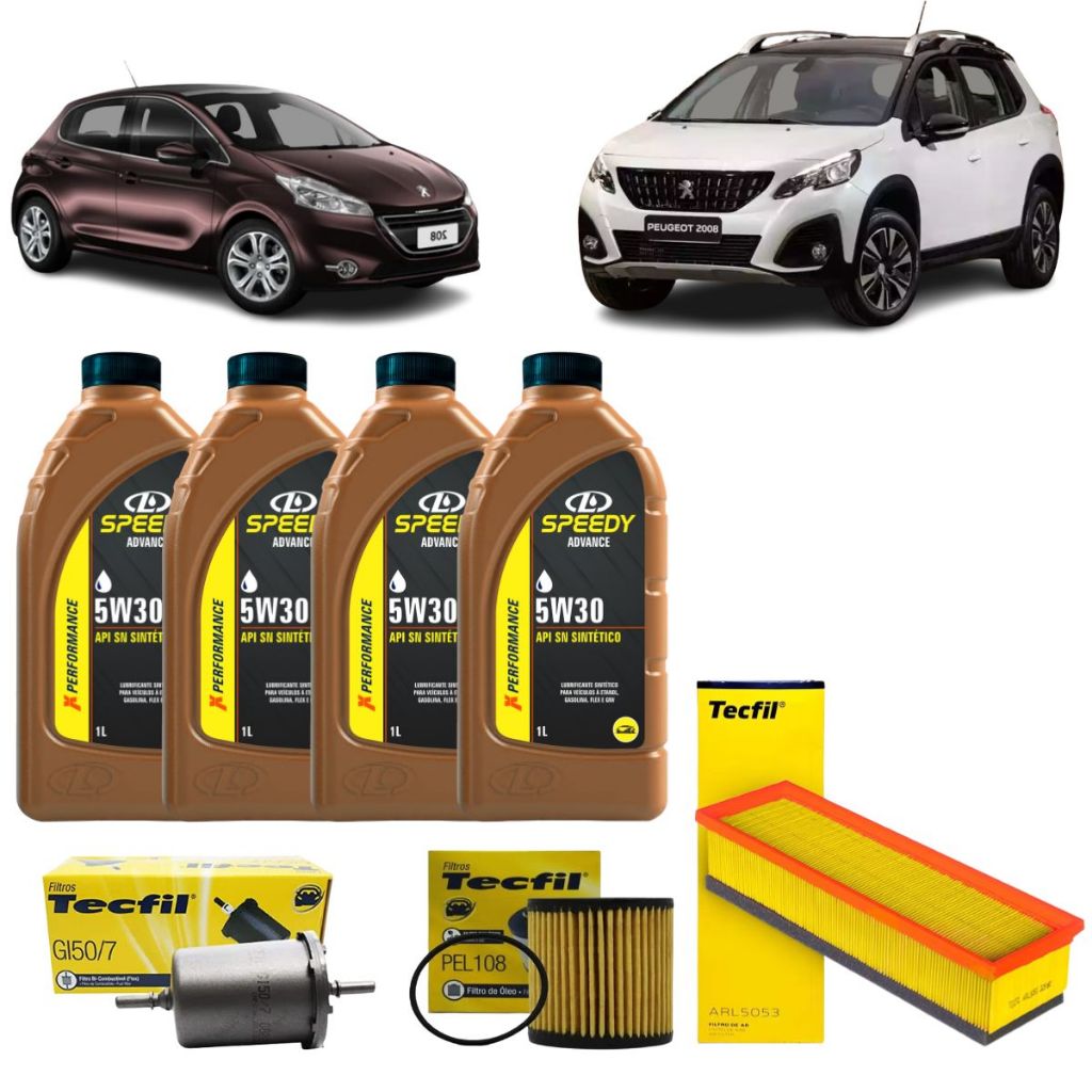 Kit Troca De Oleo Filtros Peugeot 2008 1.6 16v 208 1.5 1.6 5w30 Sintético Revisão Original em Oferta na Shopee
