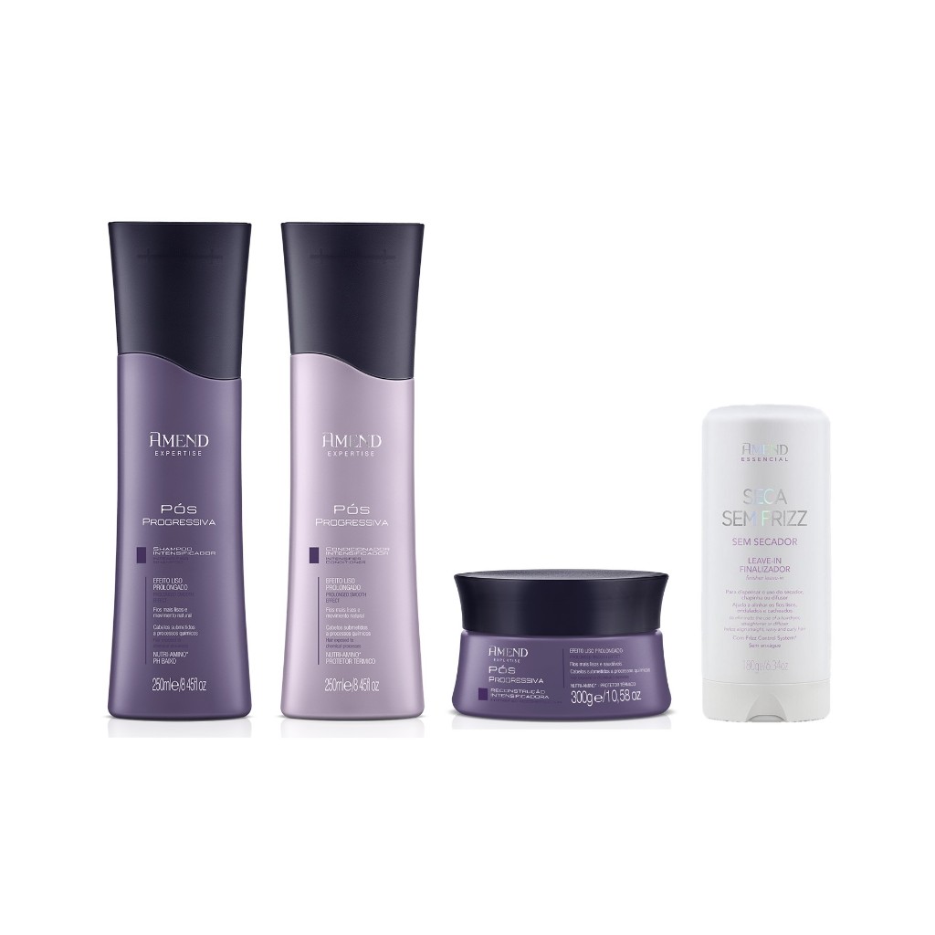 Amend Kit Pós Progressiva Sh + Cond + Másc + Seca Sem Frizz 180ml em Oferta na Shopee