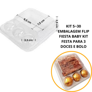 KIT 5~30 EMBALAGEM FLIP FIESTA BABY KIT FESTA PARA 3 DOCES E BOLO em Oferta na Shopee