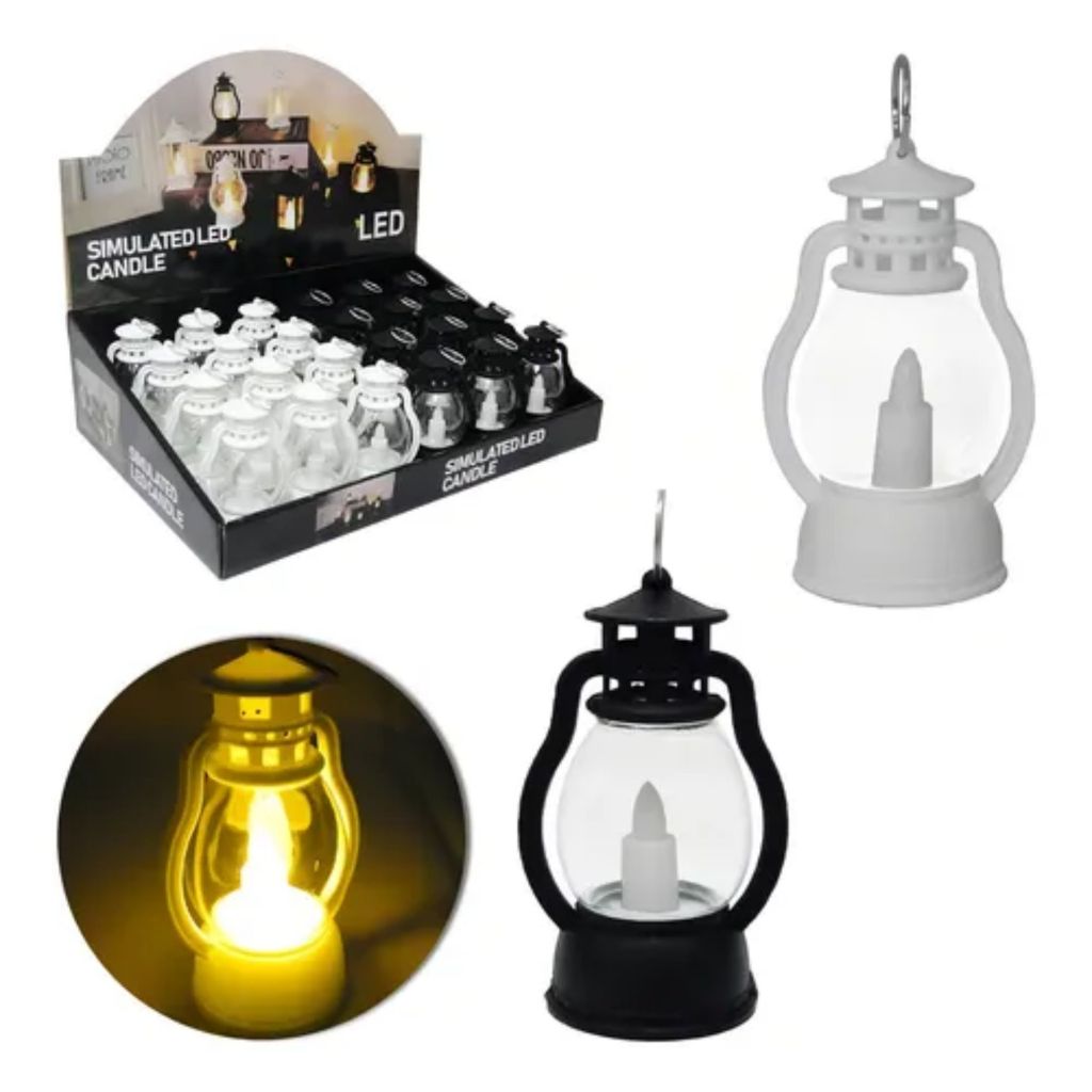 Vela Decorativa LED Lamparina Retrô Pilha Mini Luminária Vintage Festa Casamento Mesa Jardim