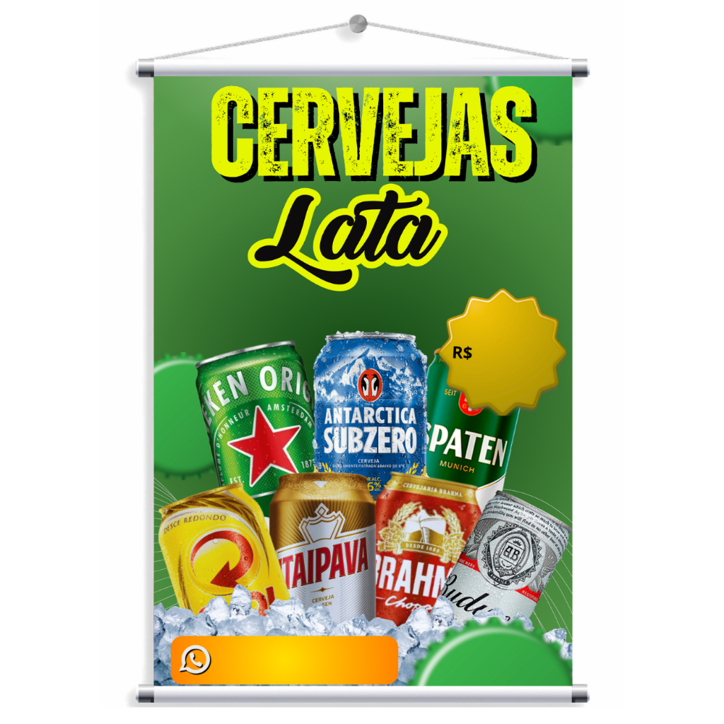 BANNER CERVEJA LATA RESTAURANTE BAR ADEGA(BAN71
