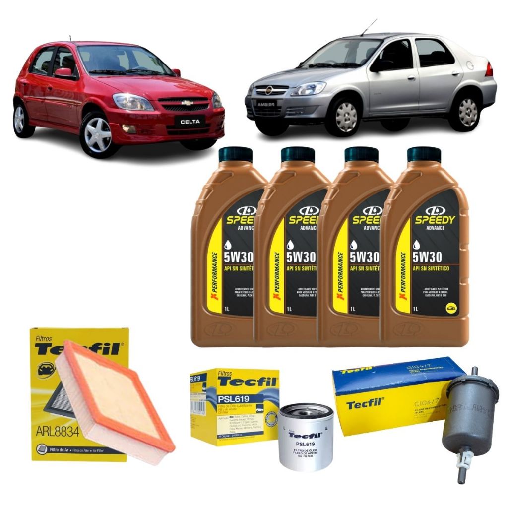 Kit Troca De Oleo Filtros GM Prisma Celta 1.0 1.4 5W30 Sintetico Revisão Original em Oferta na Shopee