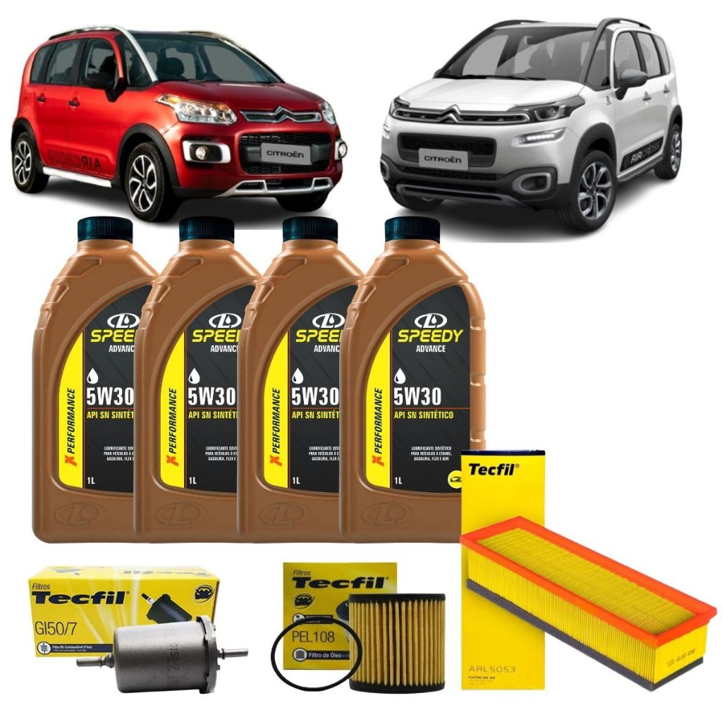 Kit Troca De Oleo Filtros Citroen Aircross C3 C4 Cactus 1.6 16V 5w30 Sintético em Oferta na Shopee