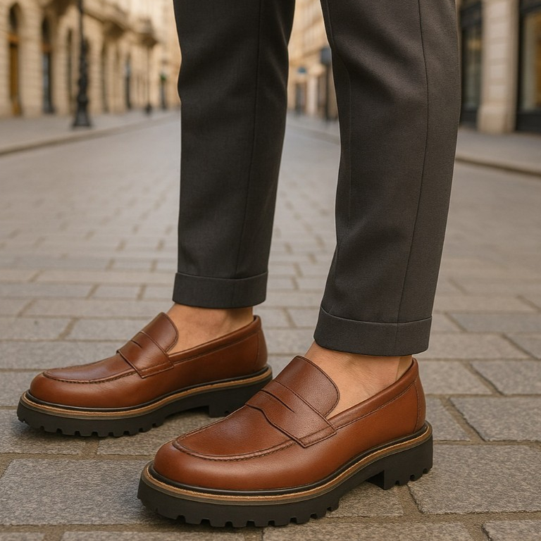 Sapato Social Masculino Estilo Importado De Grife Italiano Qualidade Premium Sola Alta em Couro