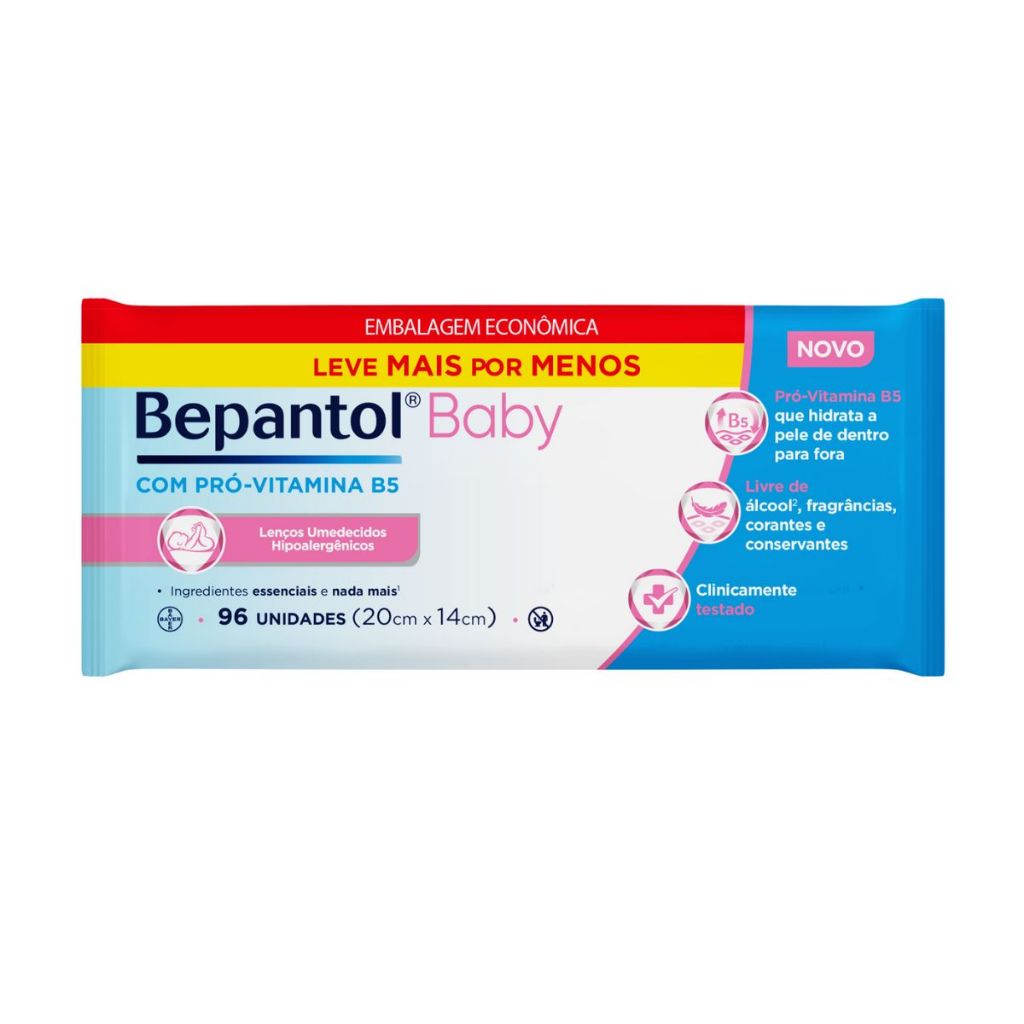 Toalhas Lenços Umedecidos Wipes Pou com 96un - Bepantol - Mom & Baby