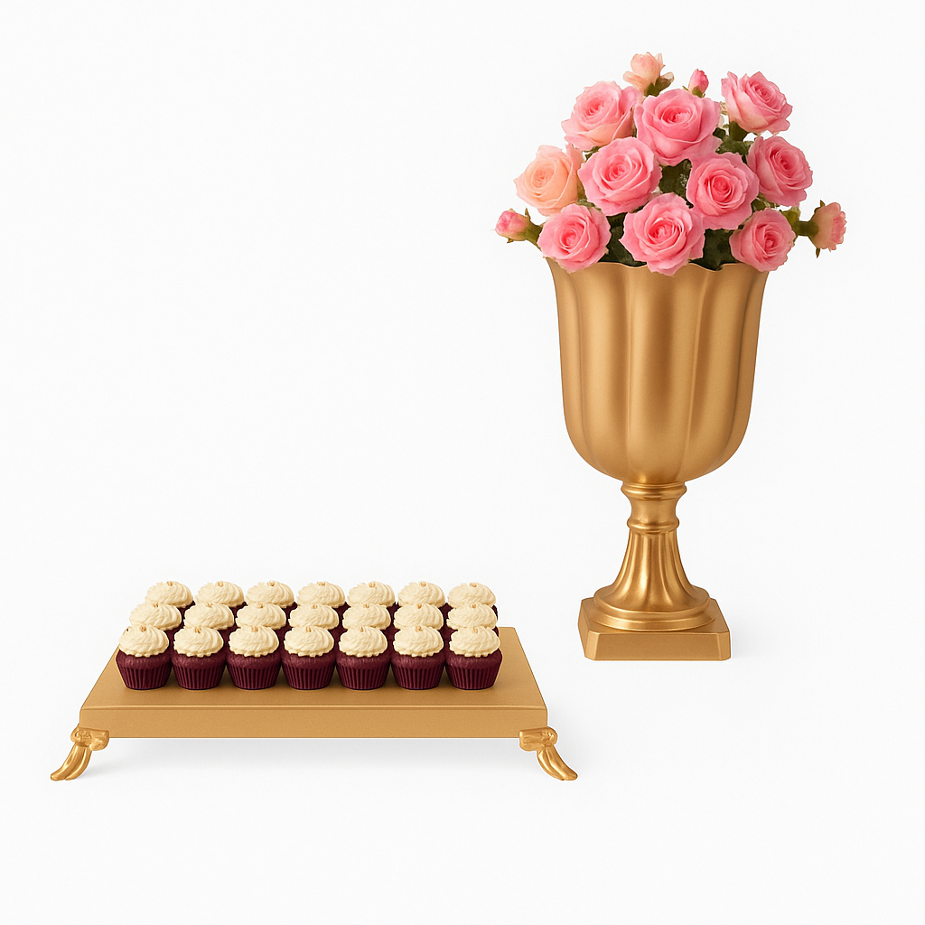 Kit Festa Mesa Decorada - 1 Bandeja 1 Vaso Flor