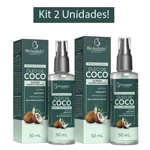 KIT com 2 Unidades Reparador de Pontas ÓLEO DE COCO 50mL Bio Instinto