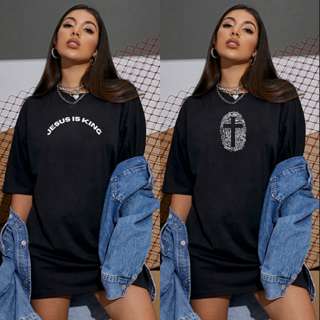 Kit 2 Blusas Femininas Cristã Academia Camiseta Evangélica Oversized Fitness Lançamento