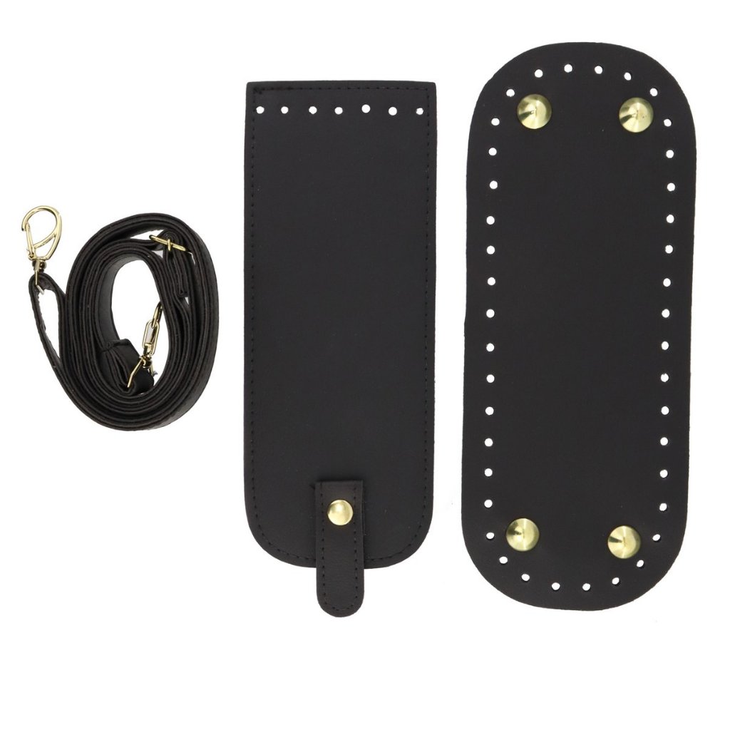 Kit Fundo Pezinho 25x10 + Alça + Aba ideal para bolsas em crochê