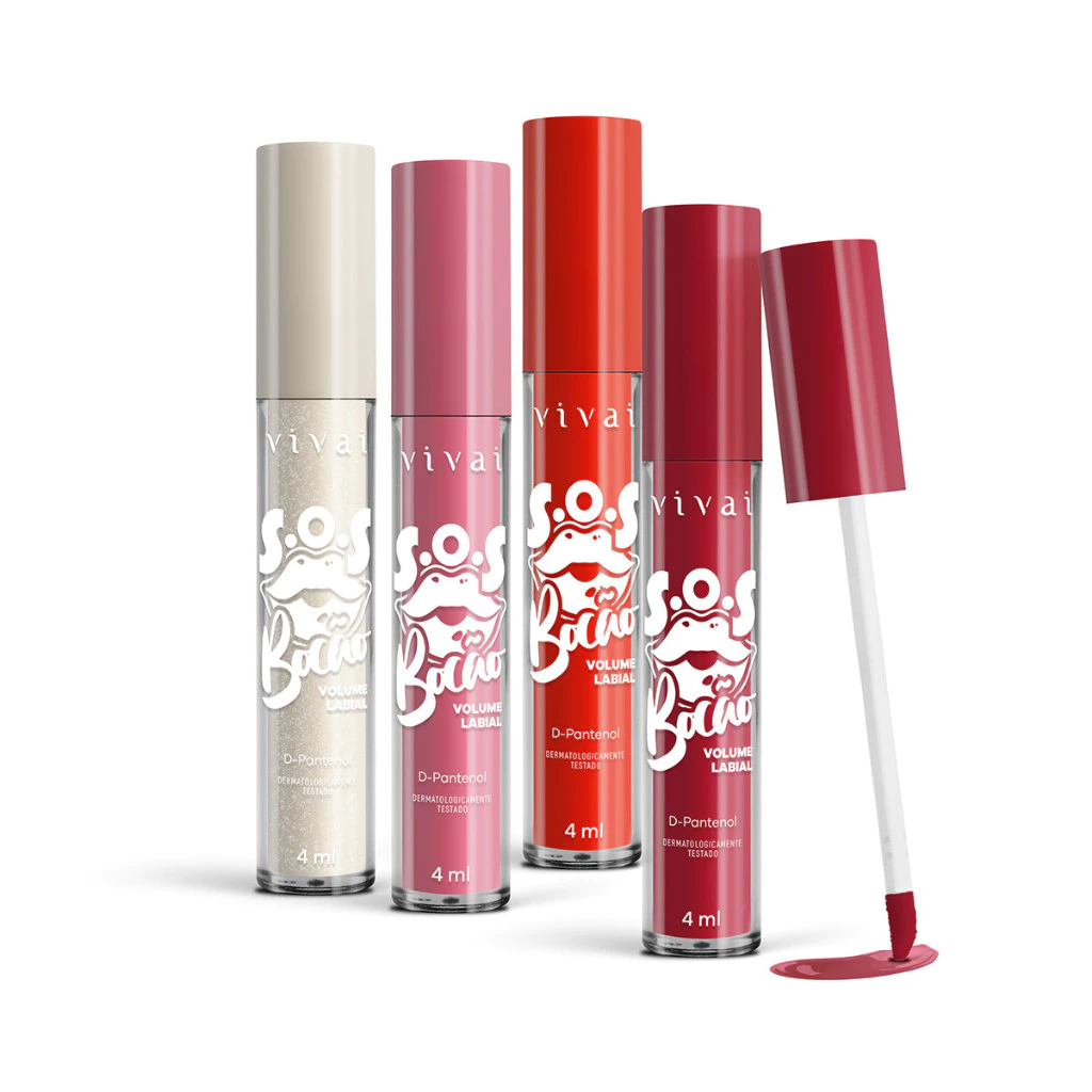 Gloss SOS Bocão Colors Volume Labial Com D-Pantenol - Vivai 3100.1.1 em Oferta na Shopee