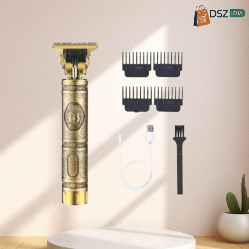 Kit Barber Profissional Dragão - Máquina Cortar Cabelo + Barbeador e Aparador de Pelos Completo