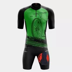 Conjunto Ciclismo Masculino Camisa Proteção Uv Bermuda Short Forro Espuma Pedalar Bike Mtb