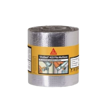 Manta Autoadesiva Telhado - Sikaseal-423 Fita Multiuso Aluminizada 10cm X 10m - SIKA - Home & Living
