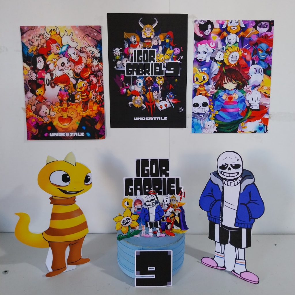 Kit só um bolinho Undertale. – Personalizado – Decoração para Festa