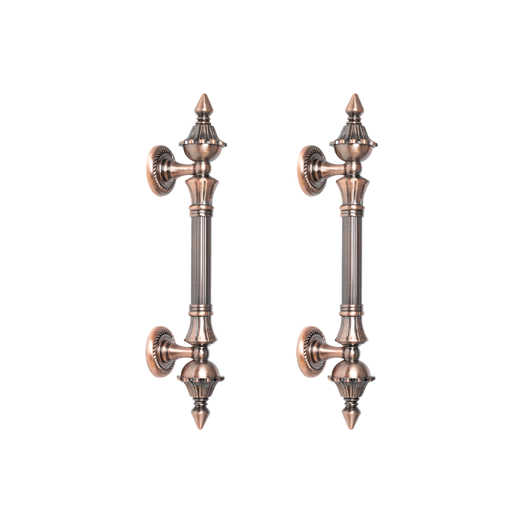 2 Uni Puxador Duplo Colonial Porta Entrada Pivotante Clássico 150mm