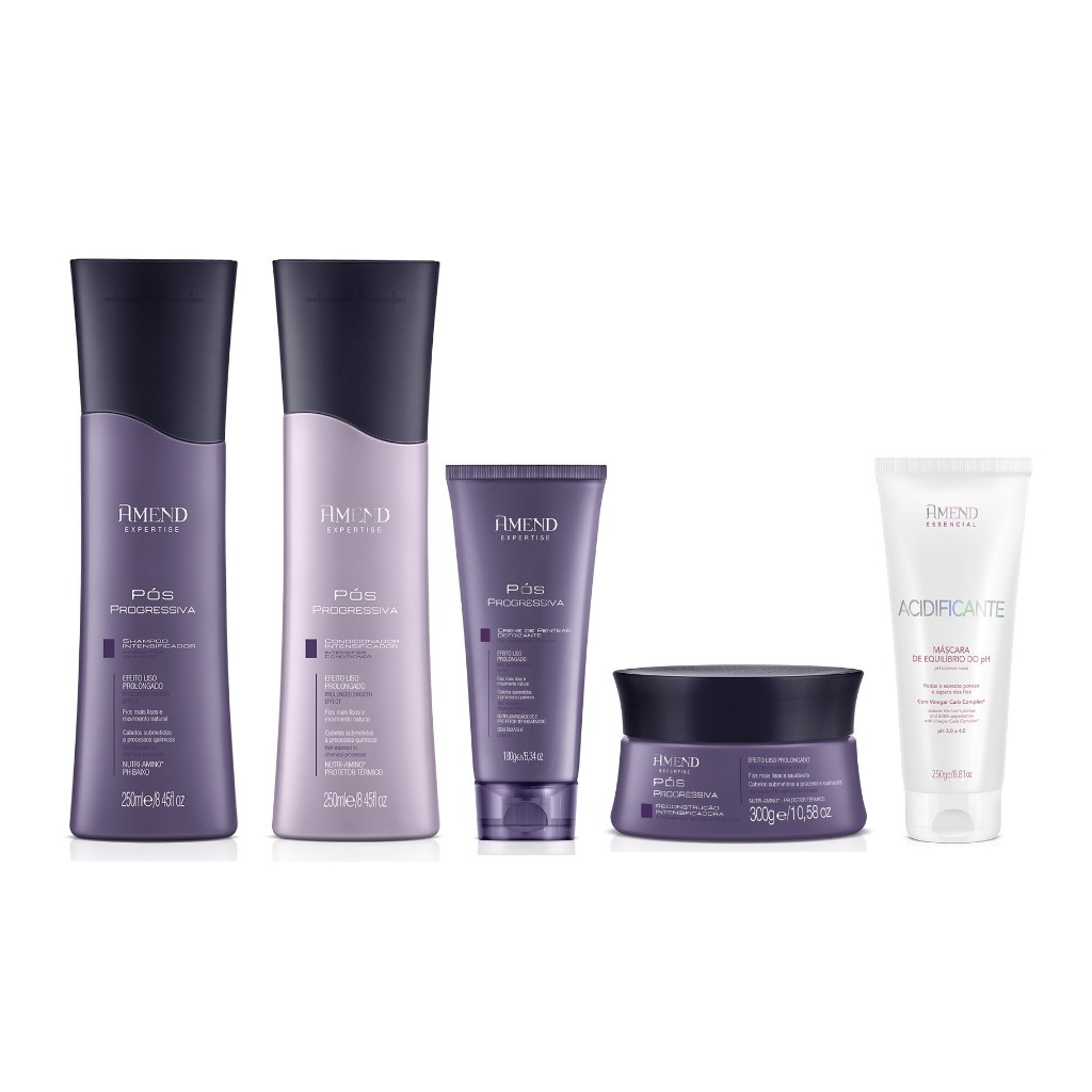 Amend Kit Pós Progressiva Sh + Cond + Másc + Creme + Acidificante 250g