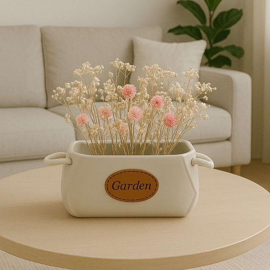 vaso decorativo de ceramica para decorar a casa E SALA COM ALÇA LATERAL
