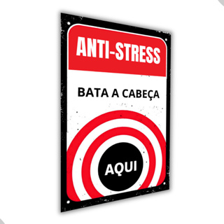 Quadro Decorativo Divertido Anti-stress, Bata a Cabeça Aqui Placa MDF 20X30 3mm 4k em Oferta na Shopee