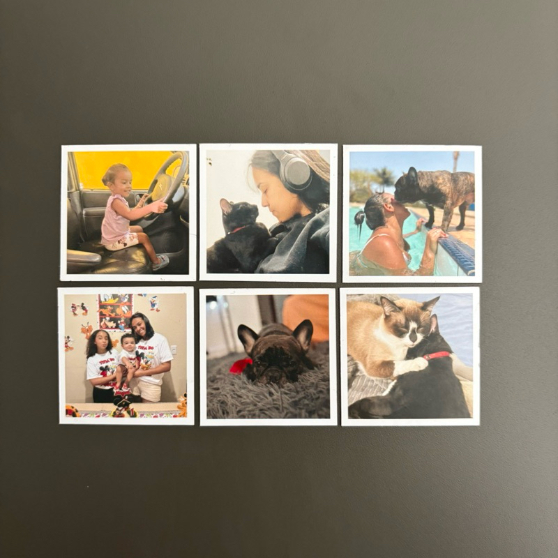 Kit com 10/20/30/40/50/60 Mini fotos ímãs 5x5cm| Personalizado com fotos